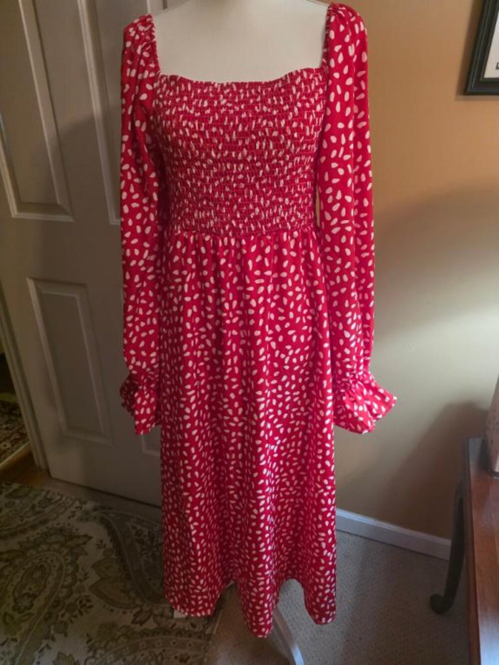 Red with white polka dots dress (NEW-Never Worn)